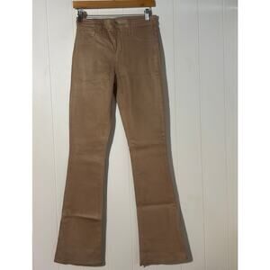 L’Agence · 28 · Selma Coated High-Rise Pants · Cappuccino Stretch Cotton Blend
